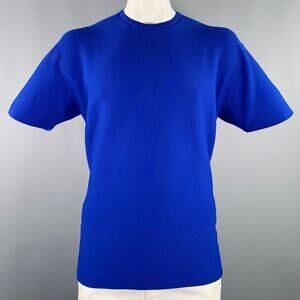 CFCL Size XL Blue Knit Polyester Blend Short Sleeve T-shirt